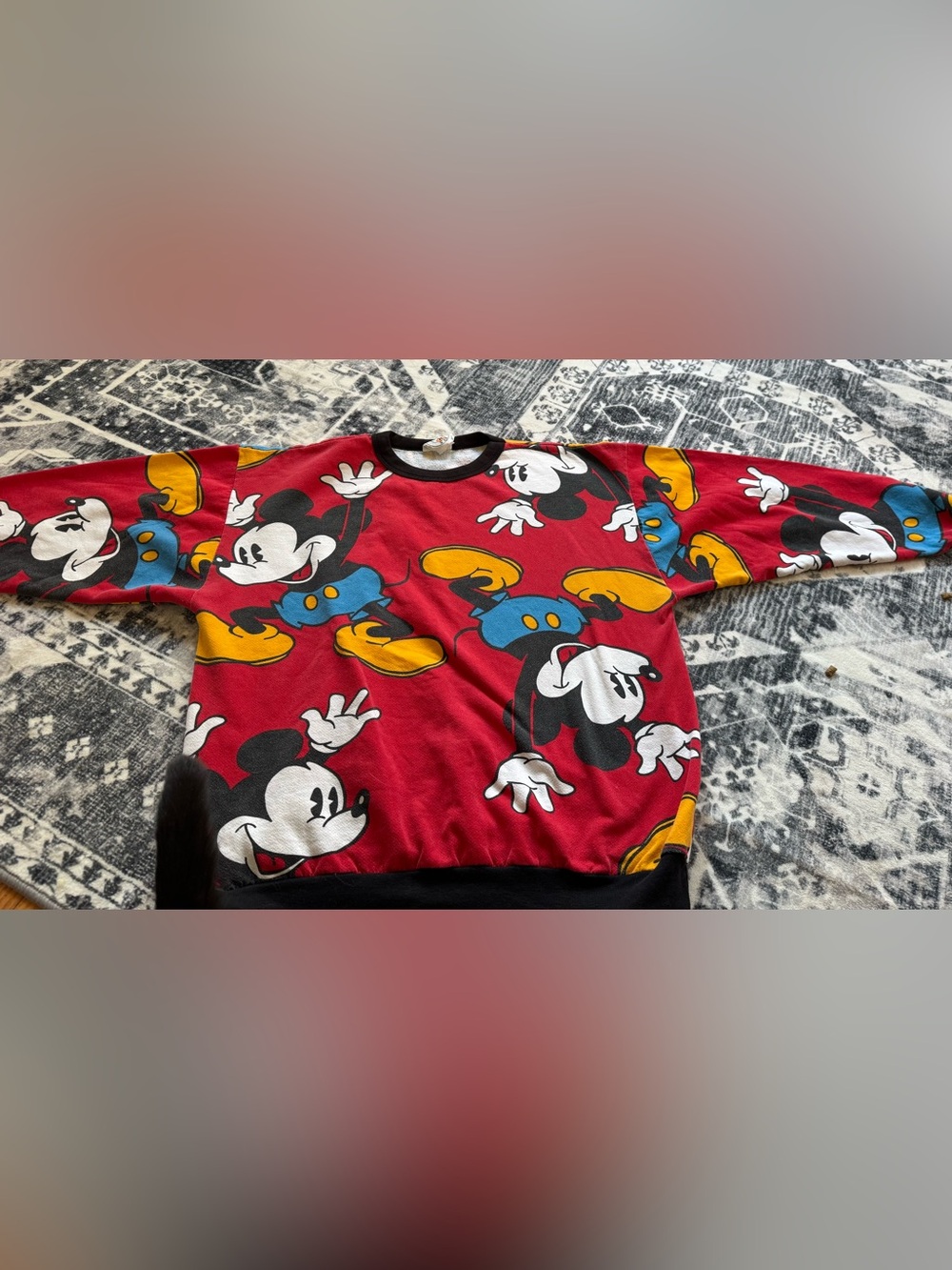 Men’s Mickey Mouse All-Over Print Sweatshirt - Red, Yellow, Blue